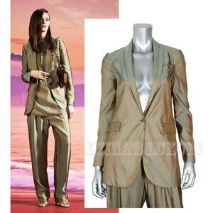 GUCCI JACKET IRIDESCENT SILK BLEND DECONSTRUCTED BLAZER sz IT 40 US 4